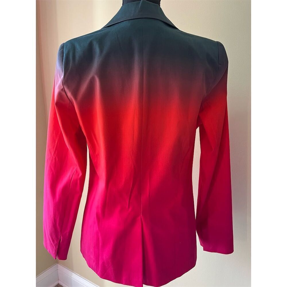 🆕 Trina Turk Women's Pink Ombre Blazer Size 4 Double-Button Tailored - Picture 3 of 16